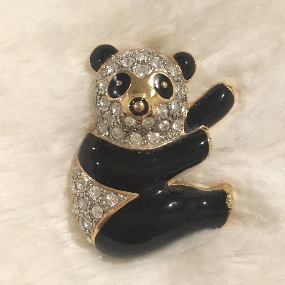 Crystal Panda Pin